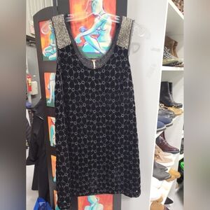 Black Velvet Beaded Dress